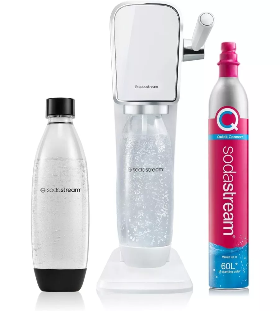KIT GASATORE ACQUA SODASTREAM "ART" BIANCO BOTTIGLIA 1 LT E 1 CILINDRO CO2