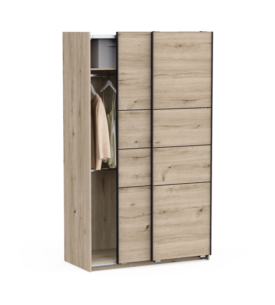 Armadio 2 ante scorrevoli "Fast" quercia 116,6x60x203 cm