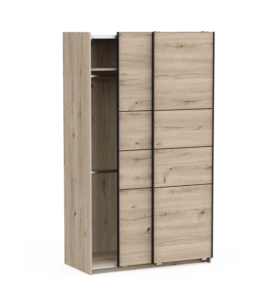 Armadio 2 ante scorrevoli "Fast" quercia 116,6x60x203 cm
