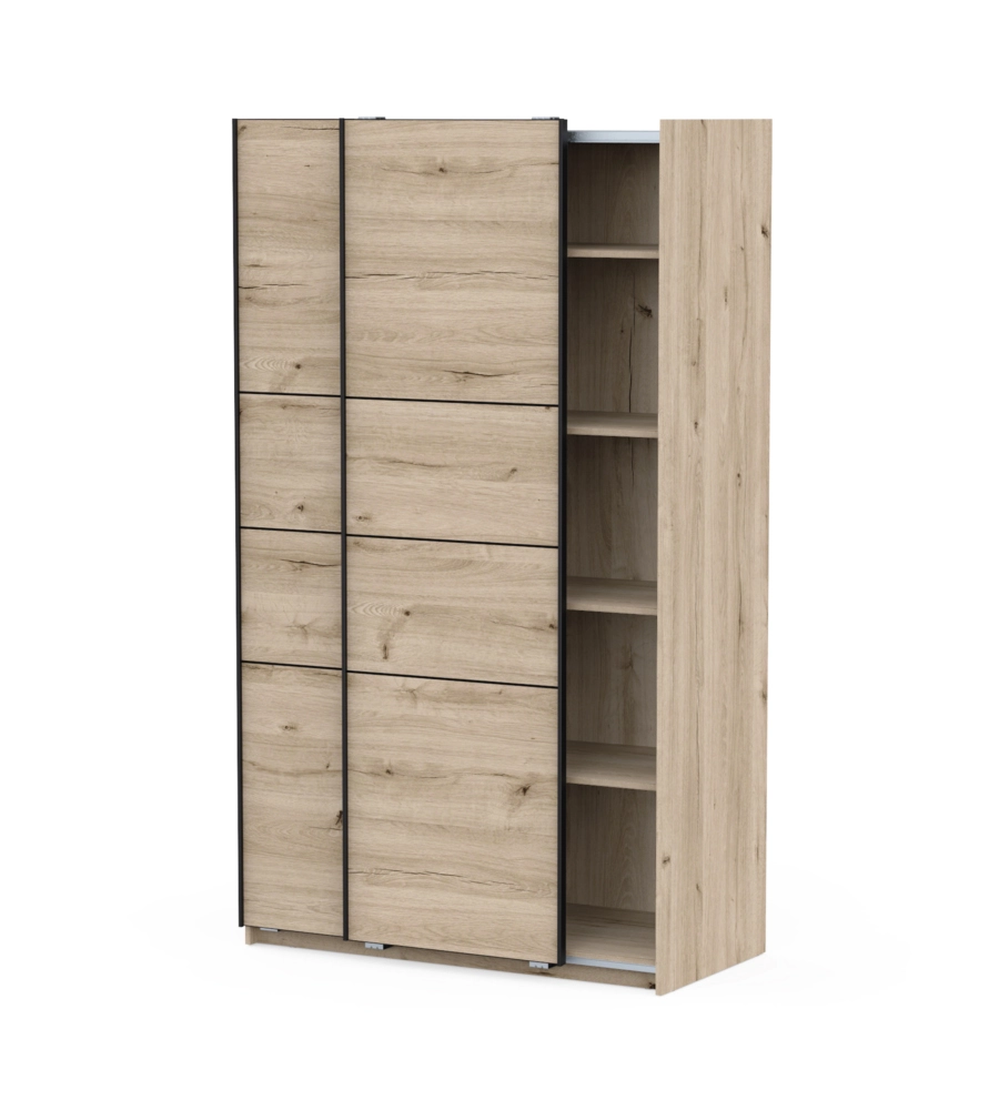 Armadio 2 ante scorrevoli "Fast" quercia 116,6x60x203 cm