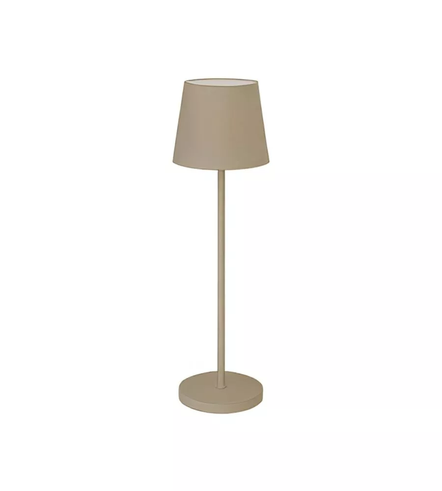 Lampada da tavolo ricaricabile Eglo "Cabozo" tortora