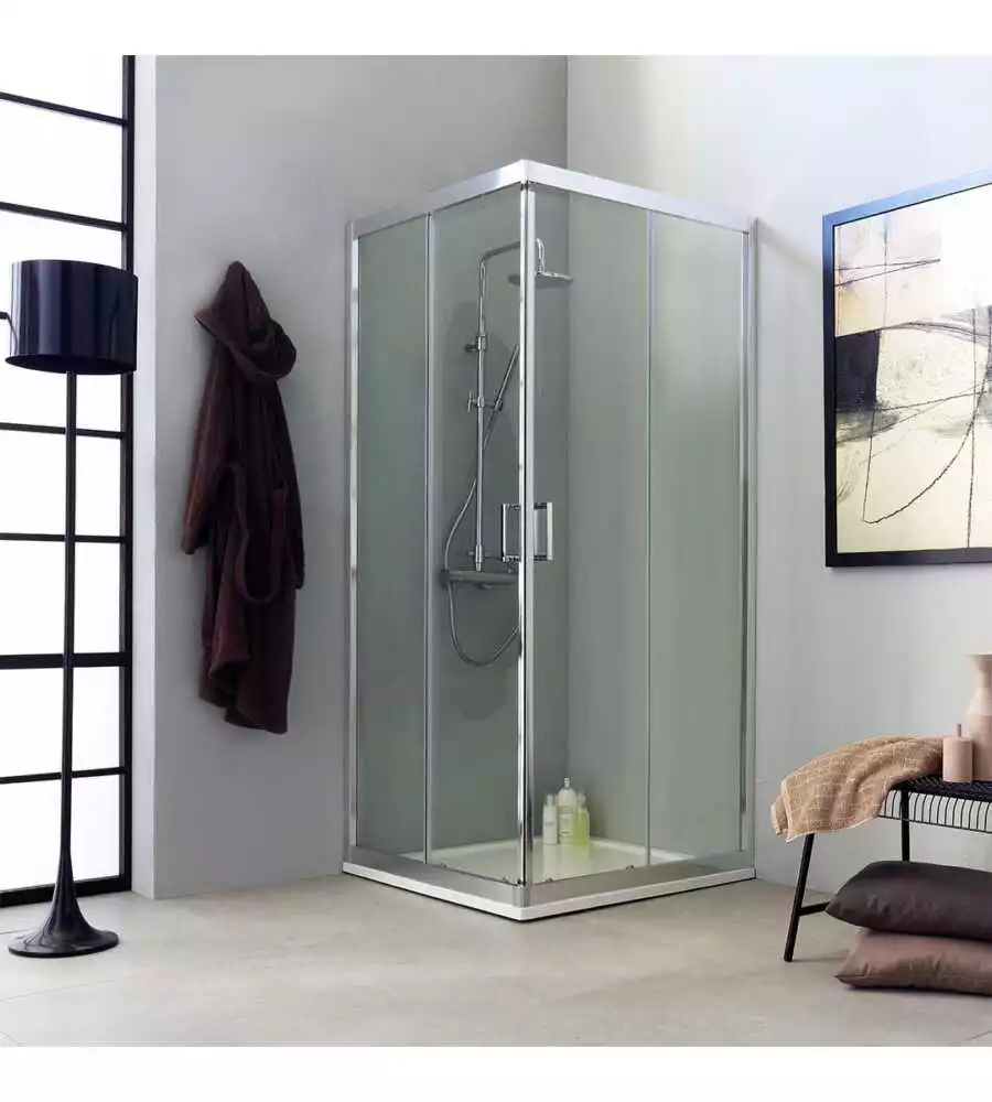 Box doccia angolare "Marte" cromato 70x70x195 cm