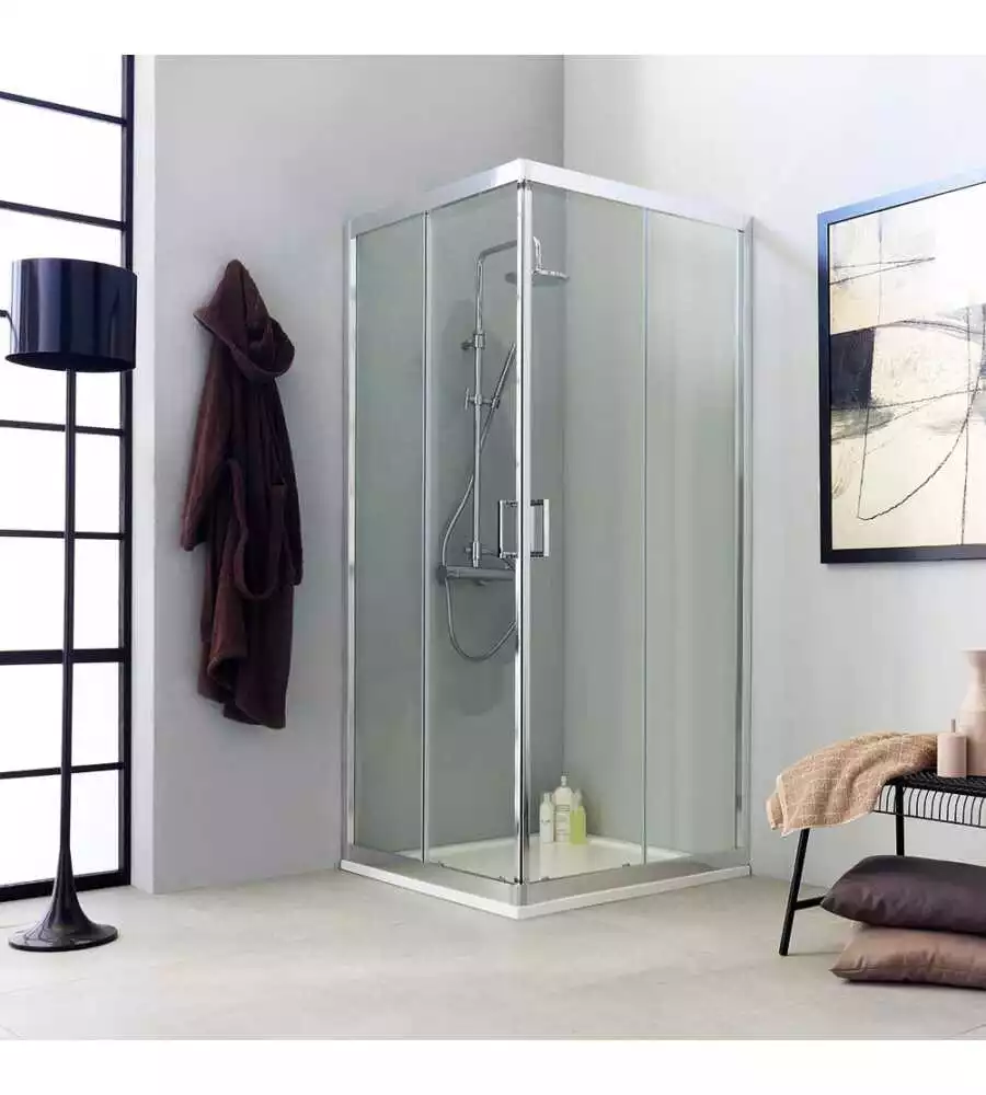 Box doccia angolare "Marte" cromato 80x80x195 cm