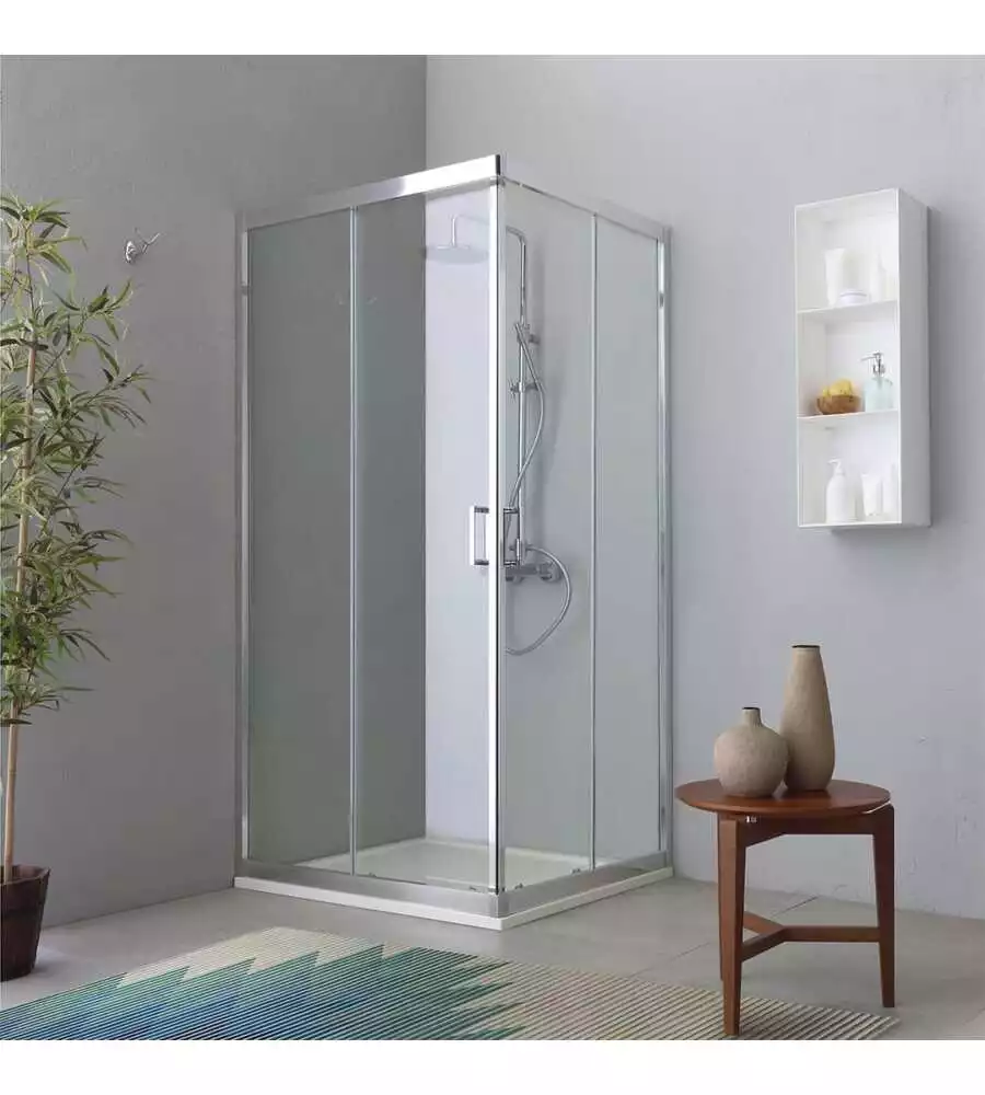 Box doccia angolare "Marte" cromato 80x120x195 cm