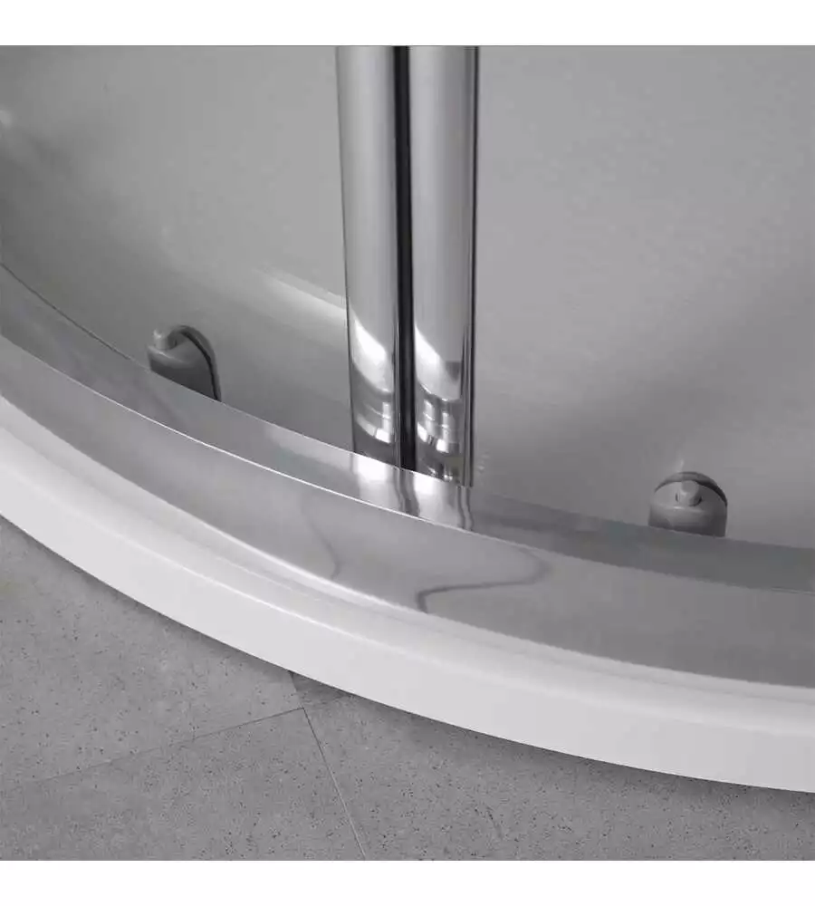 Box doccia semicircolare "Marte" cromato 80x80x195 cm