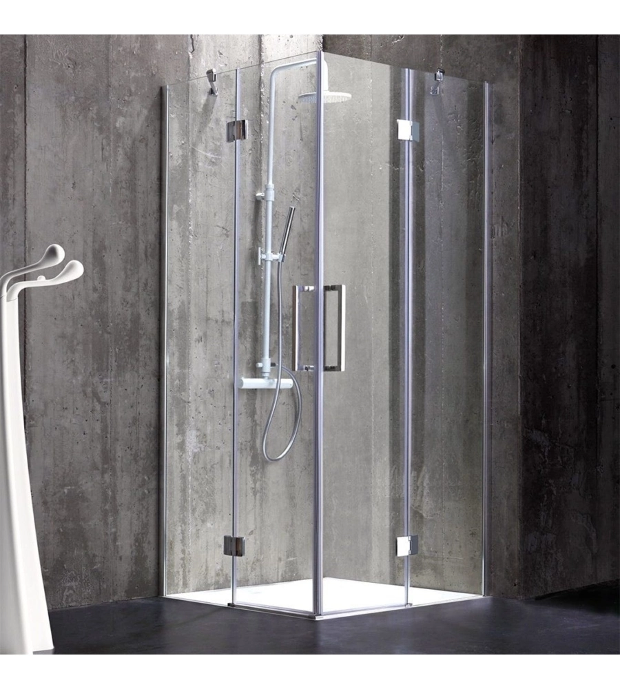 Box doccia rettangolare "Stella" cromato 90x90x190 cm