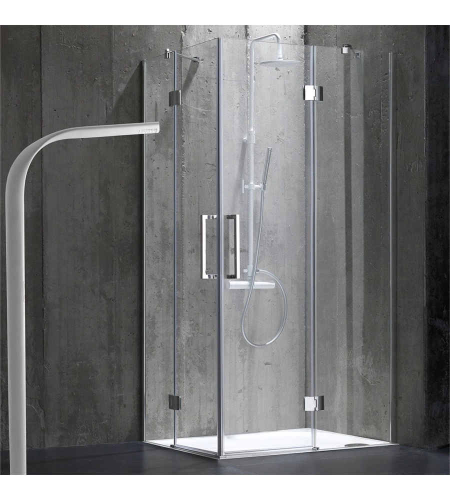 Box doccia rettangolare "Stella" cromato 80x100x190 cm