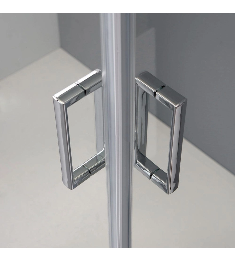 Box doccia rettangolare "Sole" alluminio cromato 80X100x185 cm