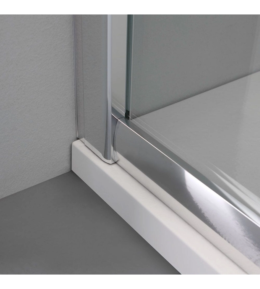 Box doccia rettangolare "Sole" alluminio cromato 80X100x185 cm