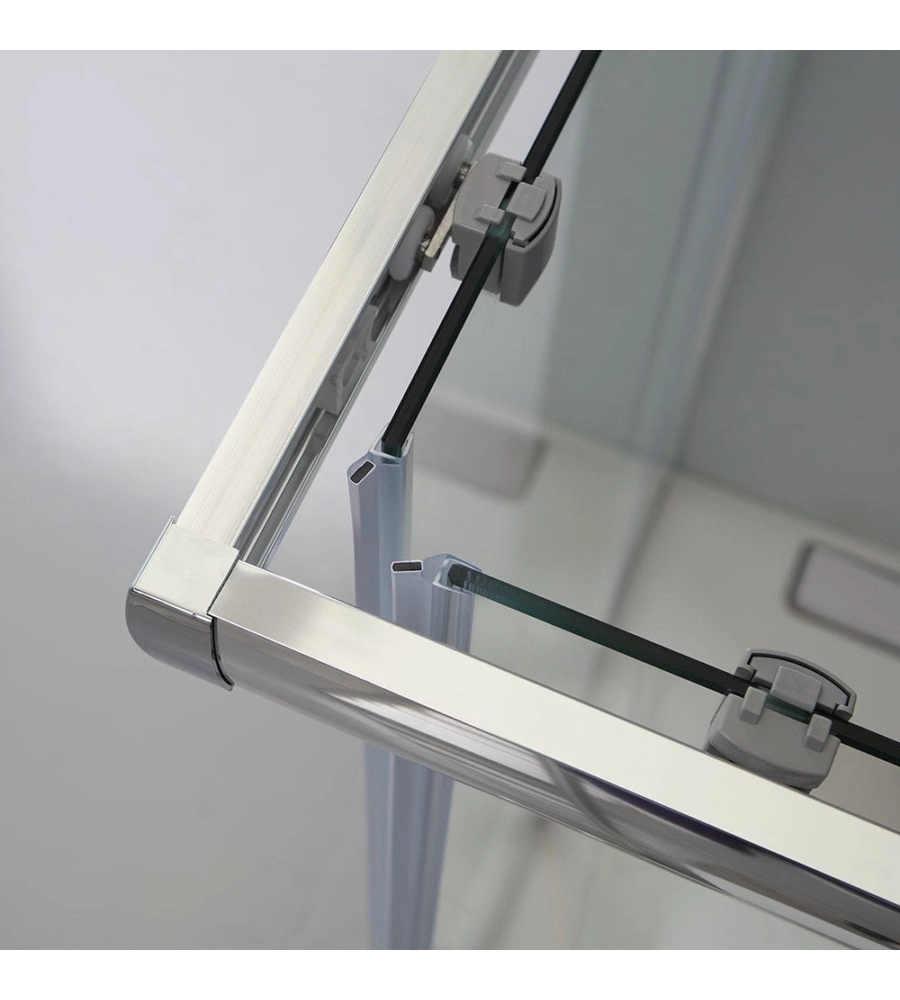 Box doccia rettangolare "Sole" alluminio cromato 80X100x185 cm