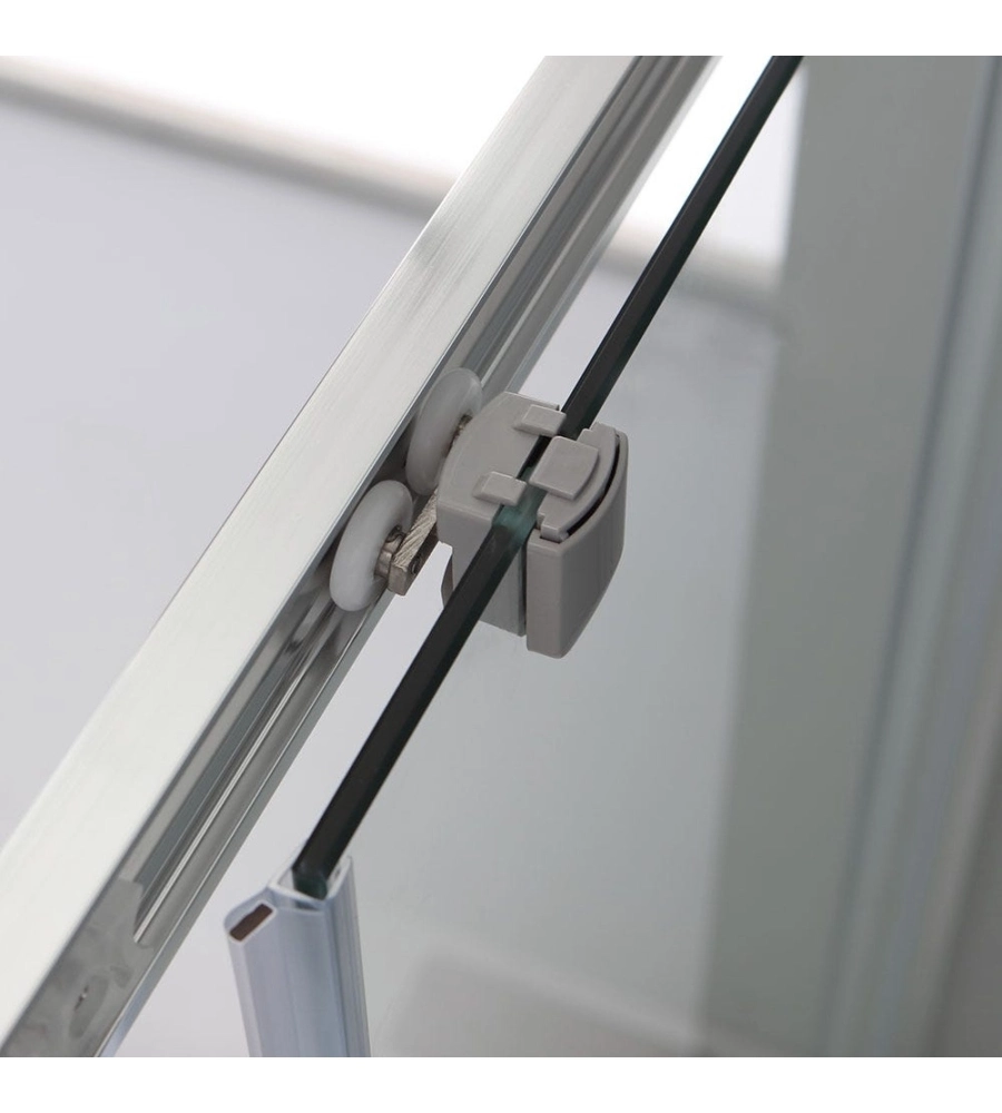 Box doccia rettangolare "Sole" alluminio cromato 80x120x185 cm