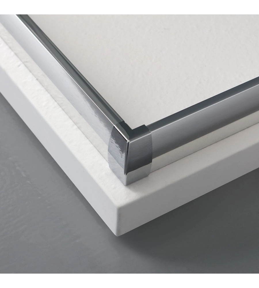 Box doccia rettangolare "Sole" alluminio cromato 80x120x185 cm