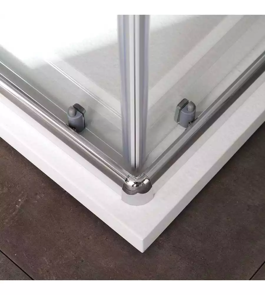 Box doccia quadrata "Terra" cromato 80x80x185 cm