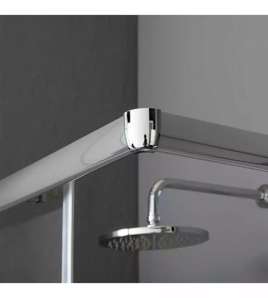 Box doccia rettangolare "Terra" cromato 70x90x185 cm