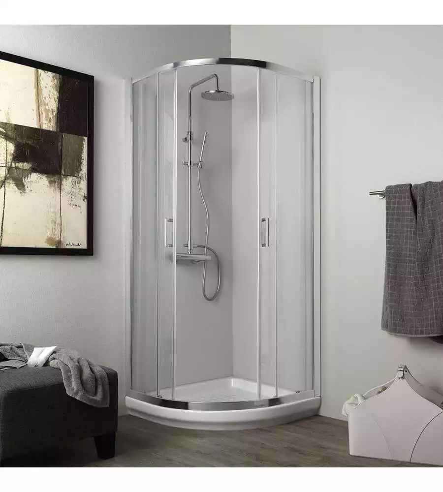 Box doccia angolare "Terra" cromato 80x80x185 cm