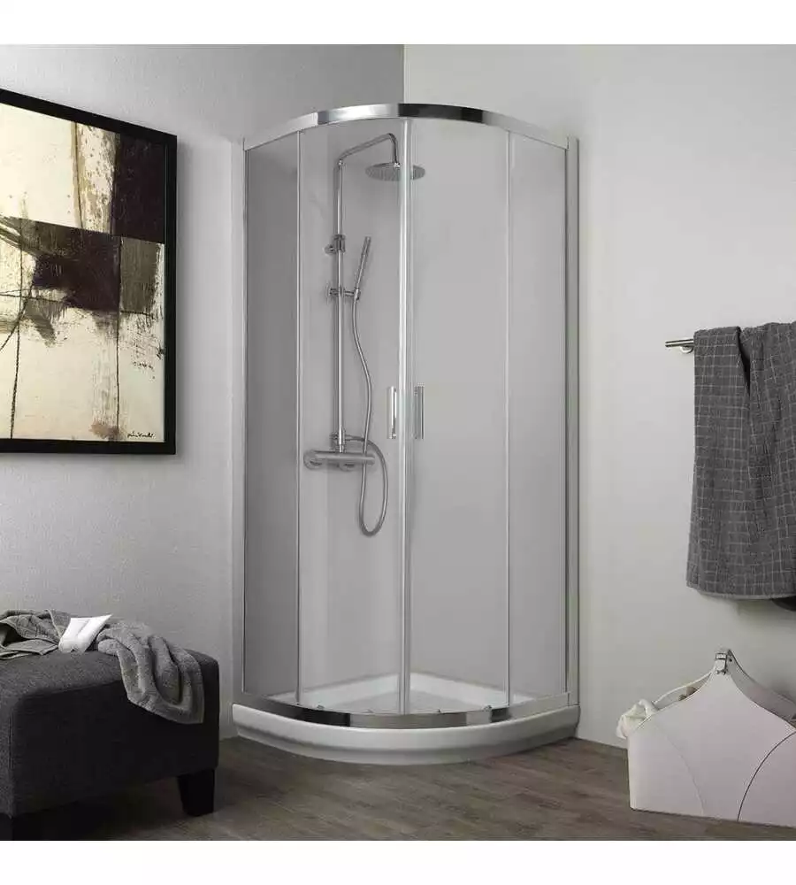 Box doccia angolare "Terra" cromato 80x80x185 cm