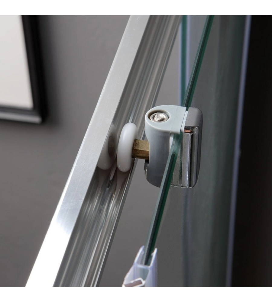 Box doccia quadrato "Terra" in alluminio cromato 70x70x185 cm