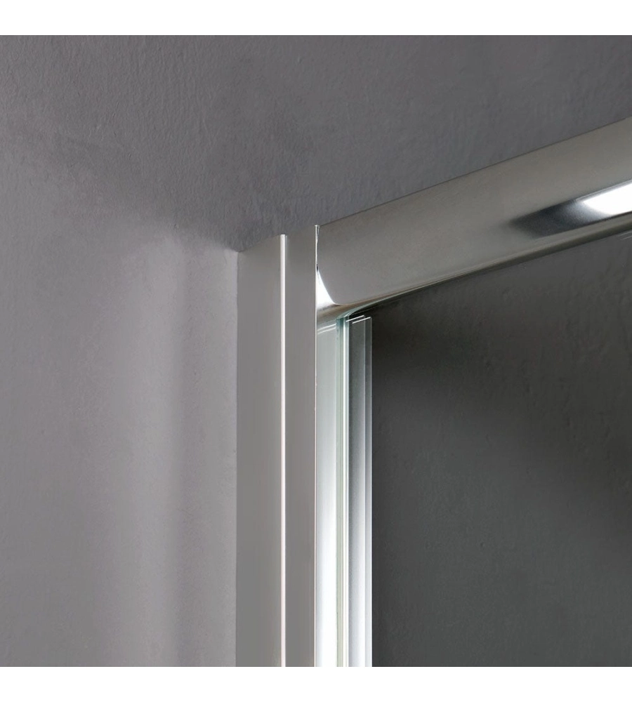 Box doccia quadrato "Terra" in alluminio cromato 80x80x185 cm