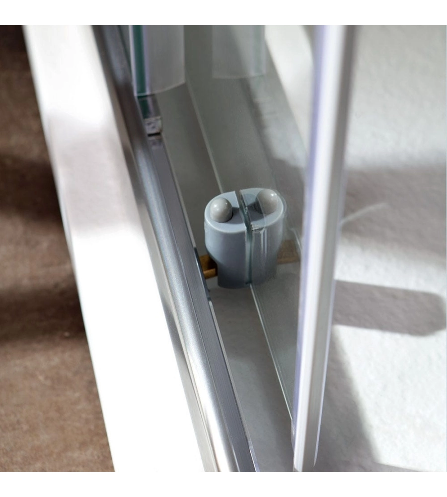 Box doccia quadrato "Terra" in alluminio cromato 80x80x185 cm