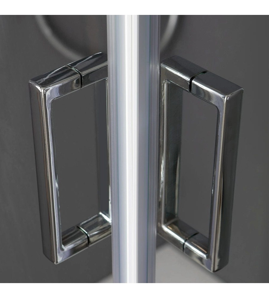 Box doccia quadrato "Terra" in alluminio cromato 80x80x185 cm