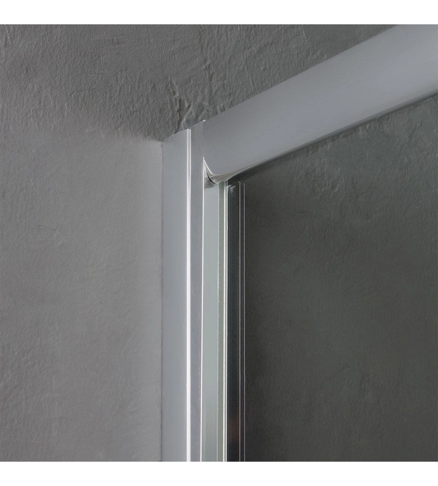 Box doccia rettangolare "Terra" in alluminio cromato 70x90x185 cm