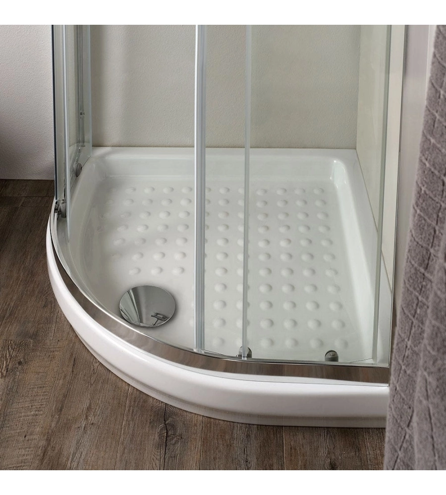 Box doccia quadrato "Terra" in alluminio cromato 80x80185 cm