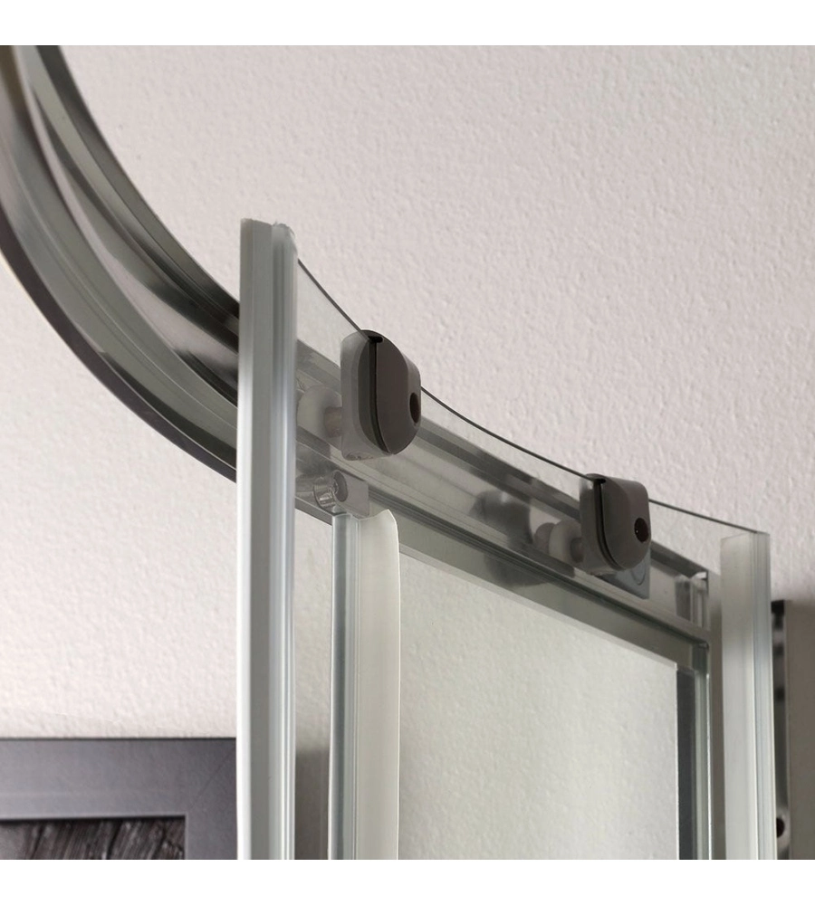 Box doccia quadrato "Terra" in alluminio cromato 80x80185 cm