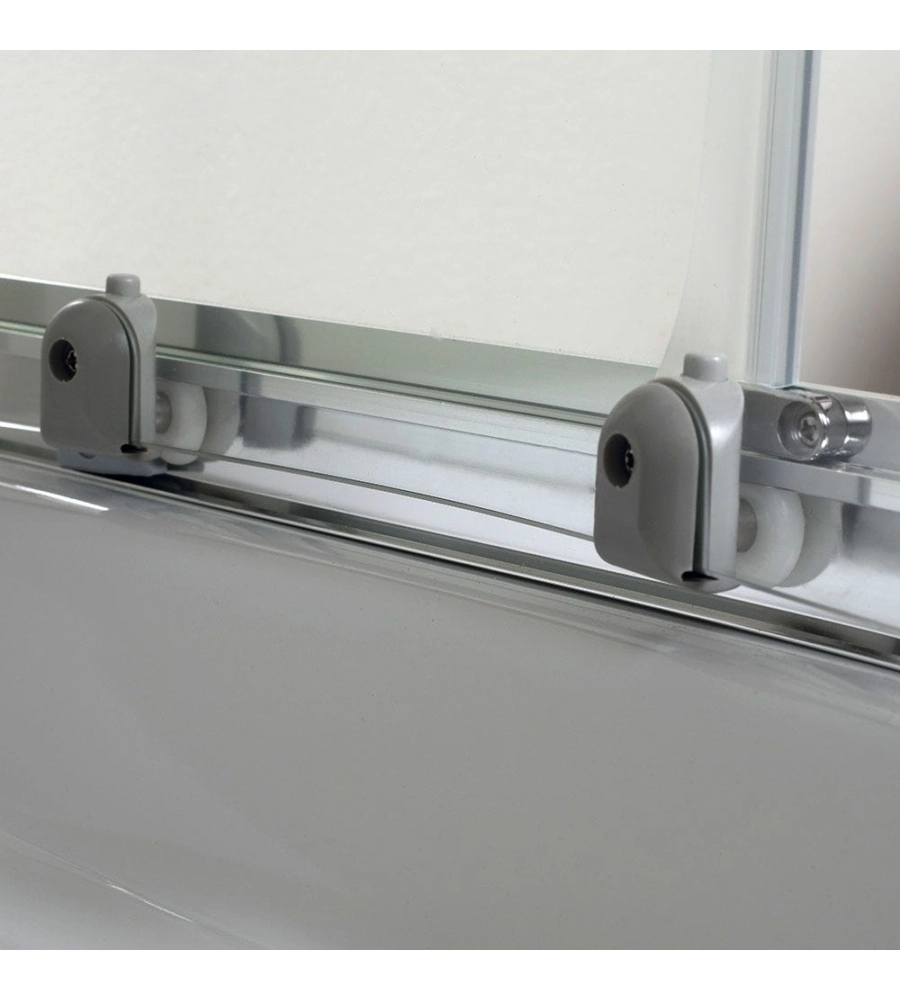 Box doccia quadrato "Terra" in alluminio cromato 80x80185 cm