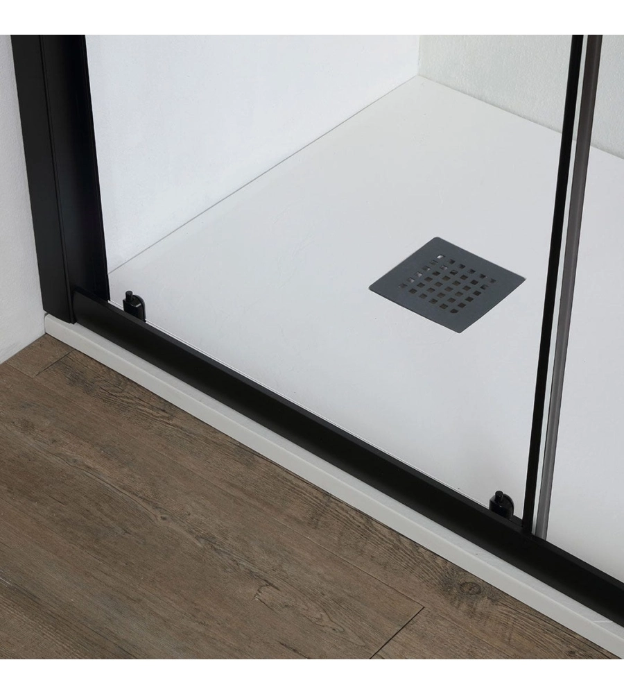 Porta doccia per nicchia "Luna" nero opaco 110x190 cm