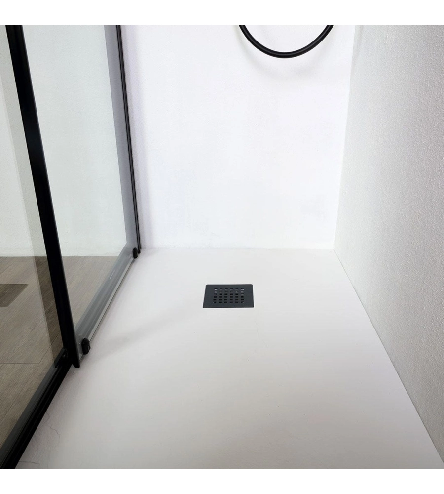Porta doccia per nicchia "Luna" nero opaco 130x190 cm