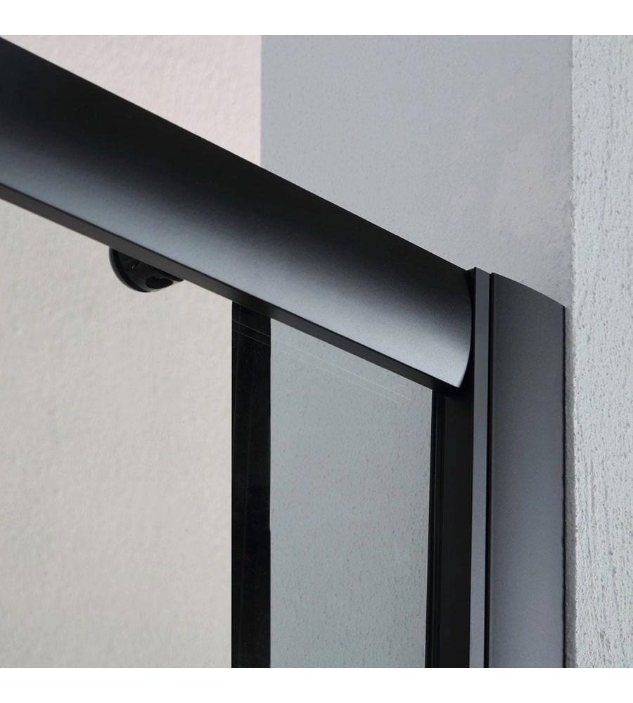 Porta doccia per nicchia "Luna" nero opaco 140x190 cm