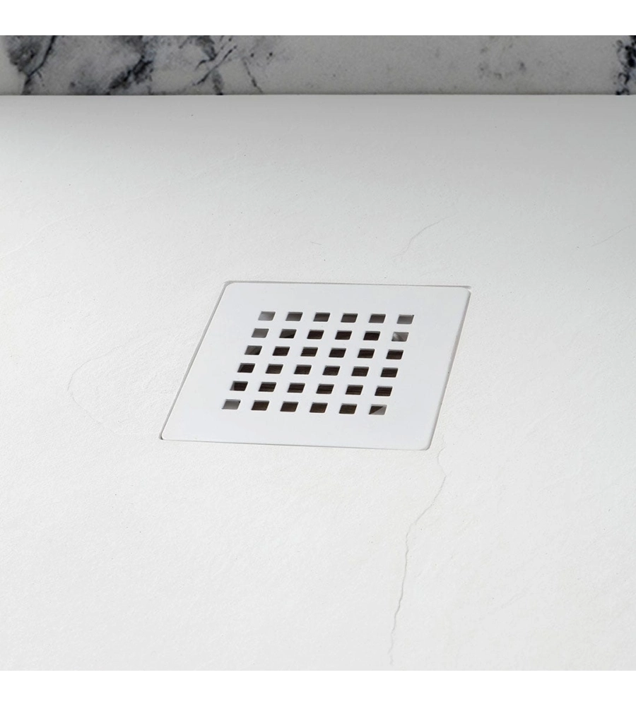 Piatto doccia quadrato in resina bianco opaco 80x80 cm