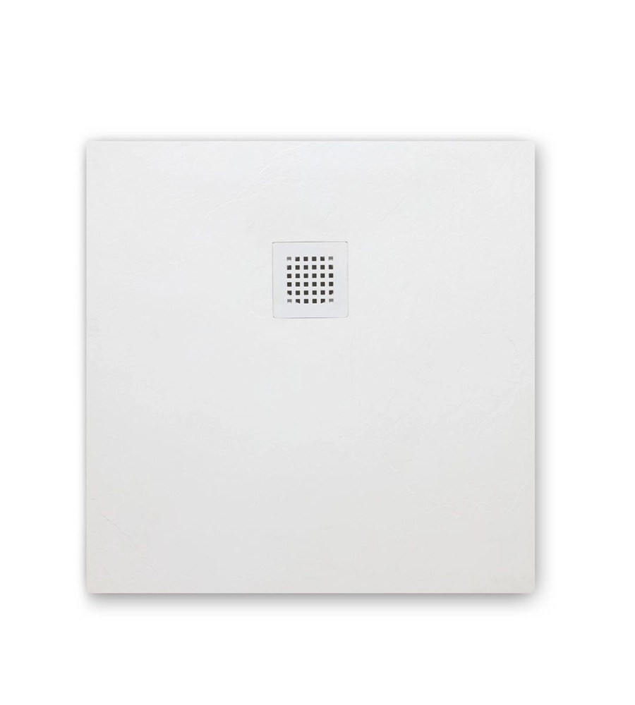 Piatto doccia quadrato in resina bianco opaco 90x90 cm