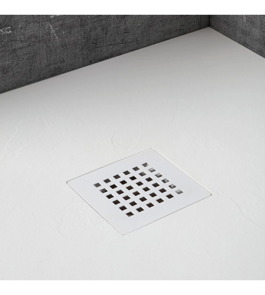 Piatto doccia quadrato in resina bianco opaco 70x90 cm