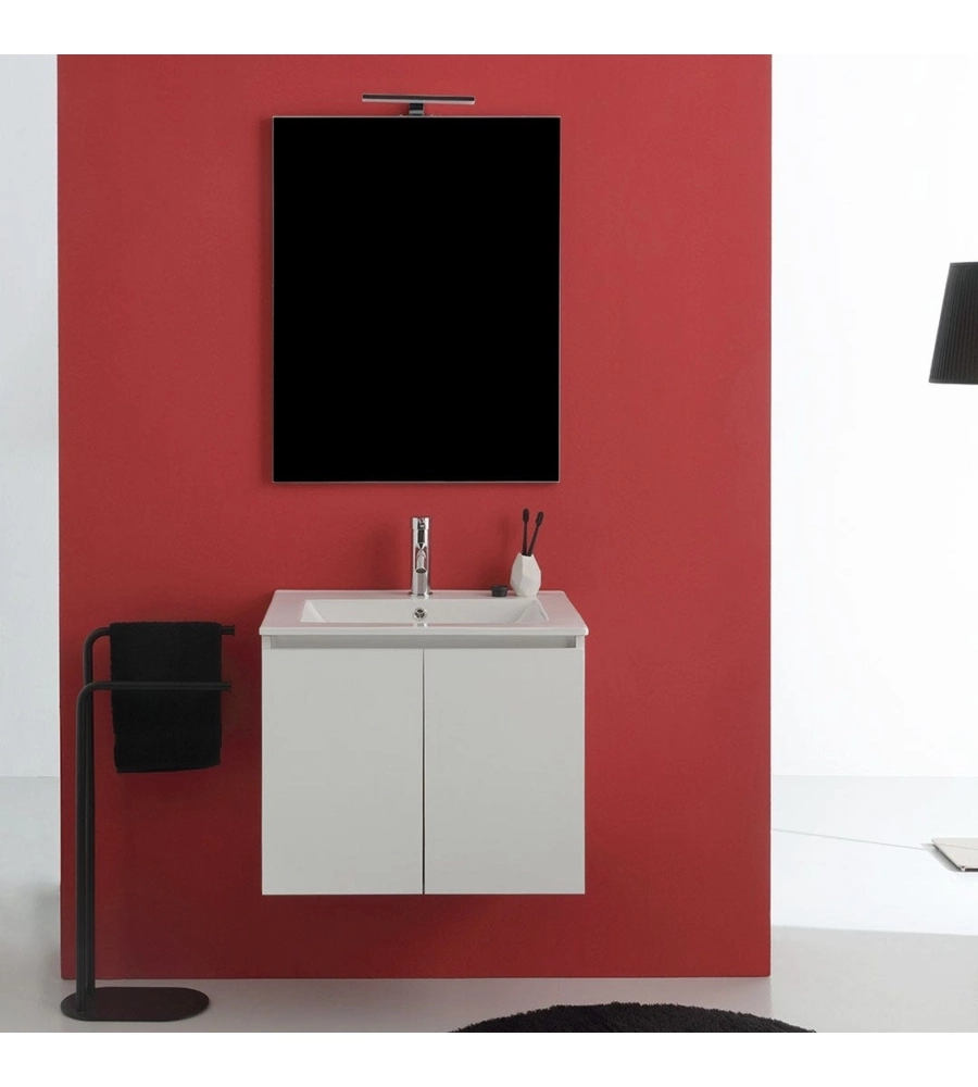 Mobile bagno sospeso "Capri" 2 ante bianco 60 cm