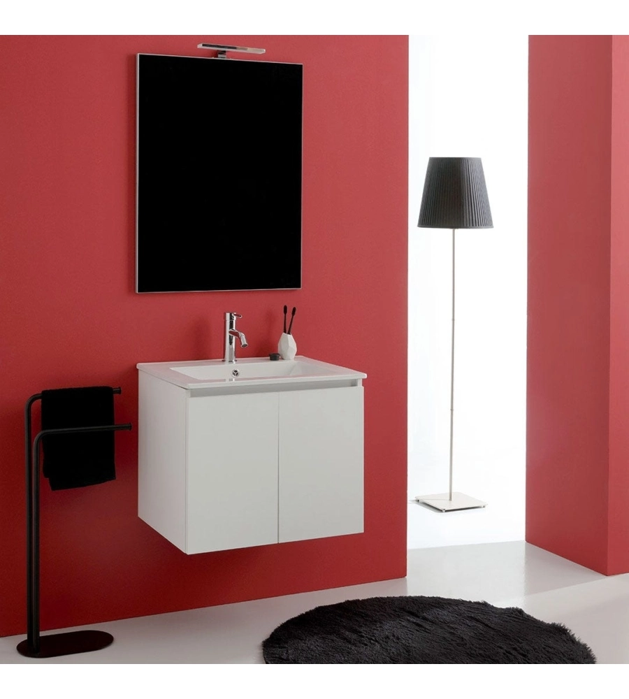 Mobile bagno sospeso "Capri" 2 ante bianco 60 cm