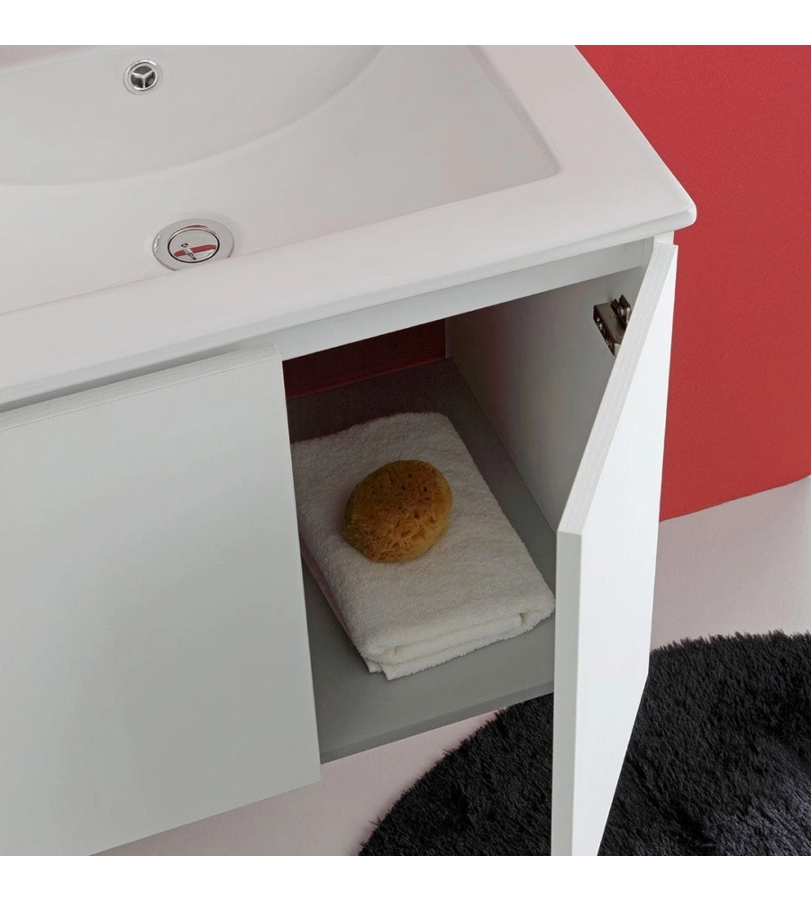 Mobile bagno sospeso "Capri" 2 ante bianco 60 cm