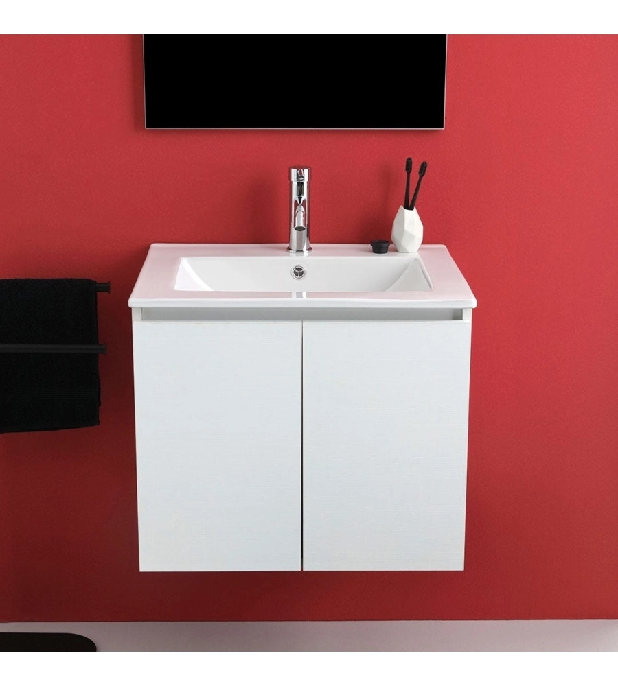 Mobile bagno sospeso "Capri" 2 ante bianco 60 cm