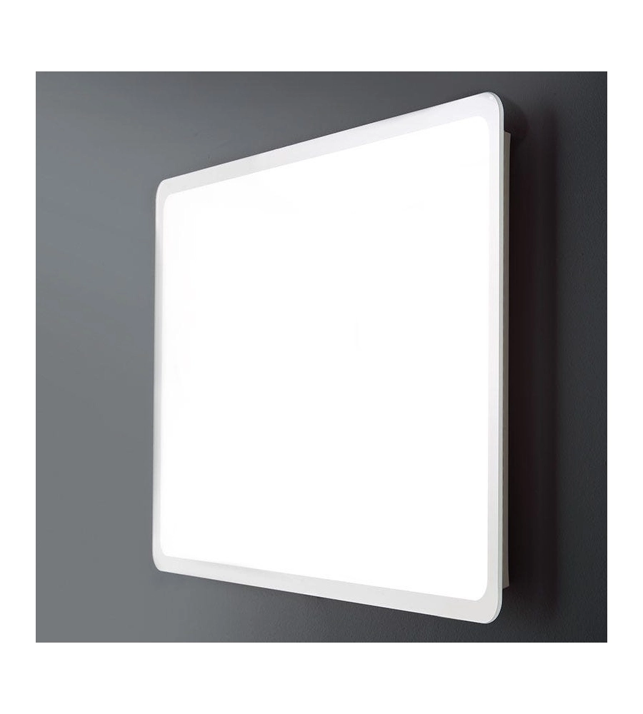 Specchiera quadrata stondata con led integrati 60x60 cm