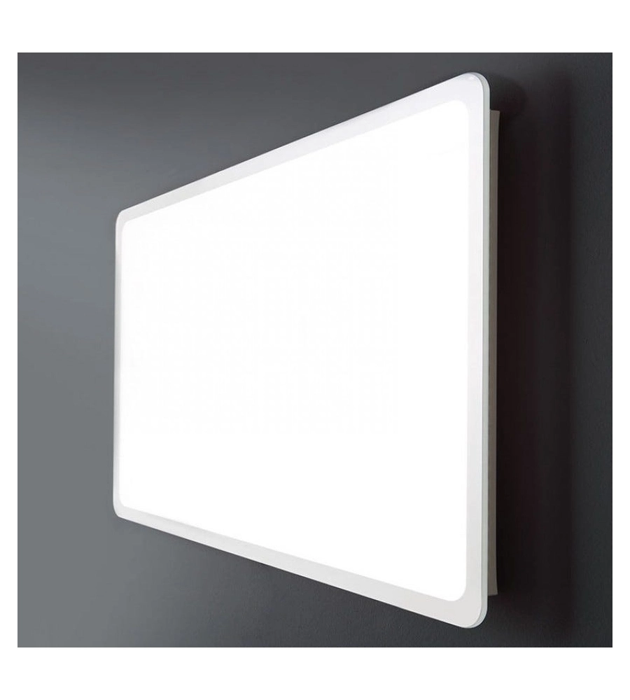 Specchiera rettangolare stondata con led integrati 60x90 cm