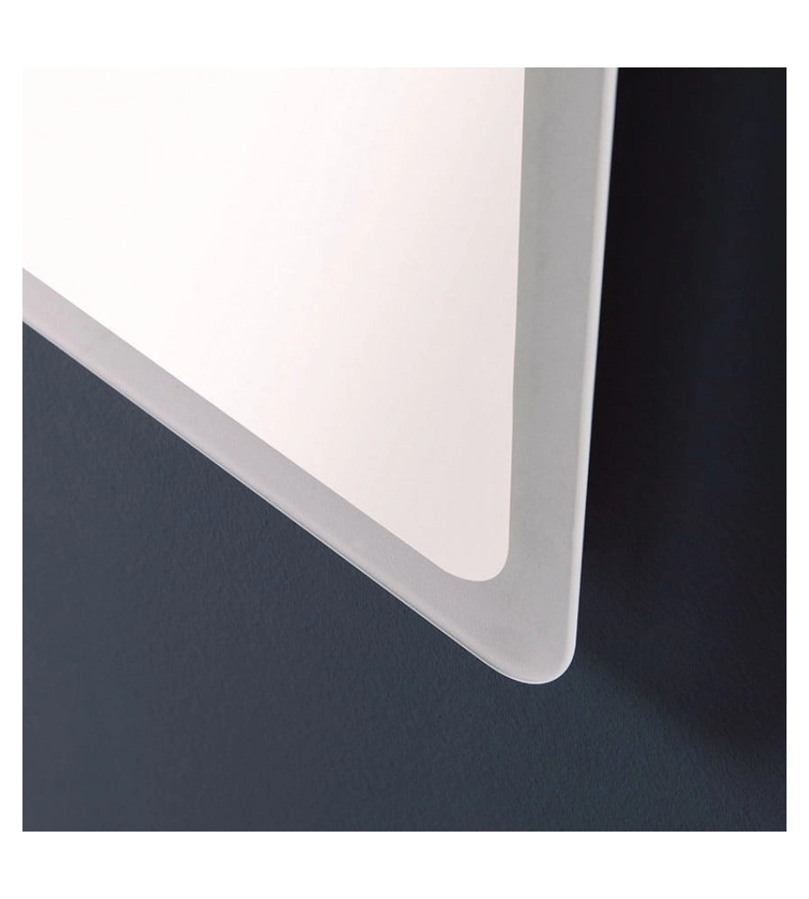 Specchiera rettangolare stondata con led integrati 60x90 cm