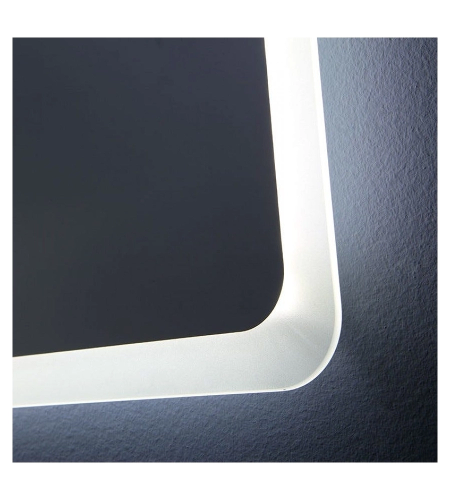 Specchiera rettangolare stondata con led integrati 60x90 cm