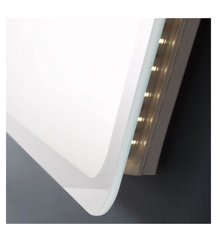 Specchiera rettangolare stondata con led integrati 60x90 cm