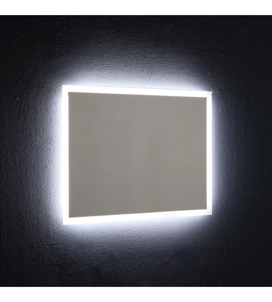 Specchiera rettangolare reversibile con illuminazione a led 80x60 cm