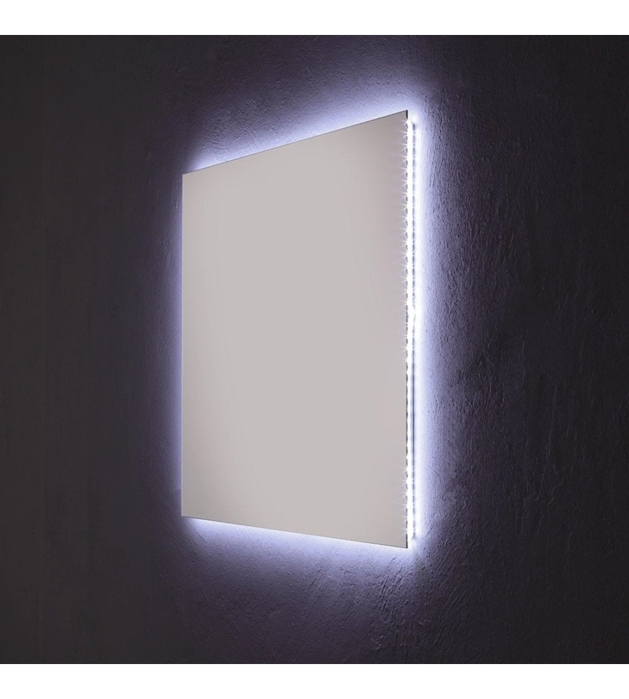 Specchiera rettangolare reversibile con illuminazione a led 70x60 cm