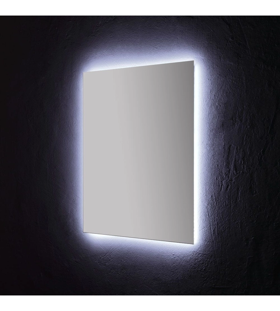 Specchiera rettangolare reversibile con illuminazione led 80x70 cm