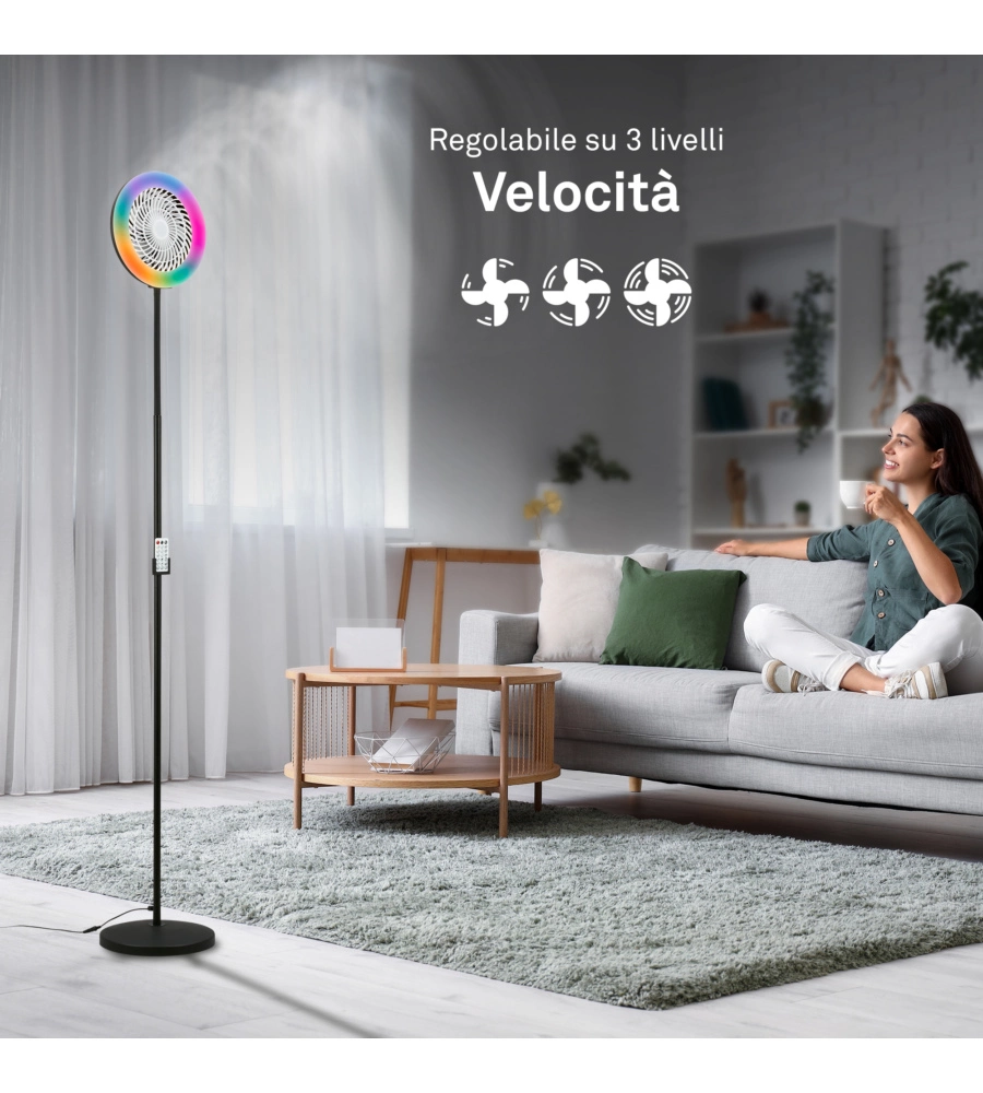 Piantana led RBG con ventilatore "Windy" 6500K 1380lm 13,8W