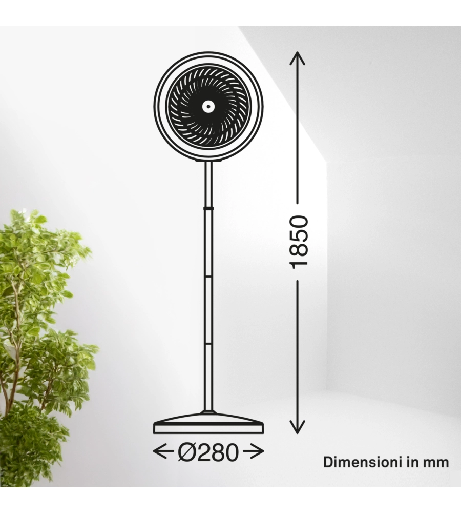 Piantana led RBG con ventilatore "Windy" 6500K 1380lm 13,8W