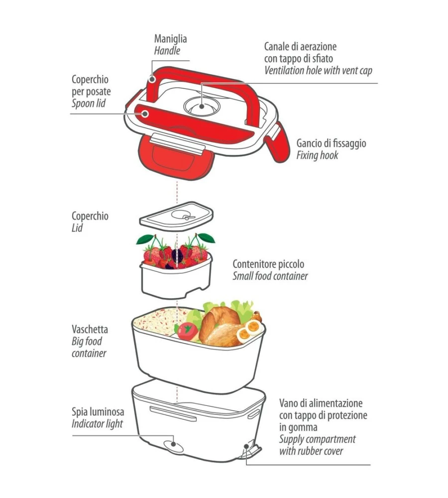 Scalda vivande elettrico per auto Lampa "Lunch Box" 1,5 lt 50W