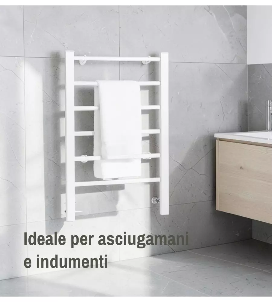 Scaldasalviette elettrico Ignip "2 in 1" bianco 100 W